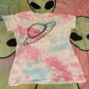 Black matter alien ufo tye dye shirt